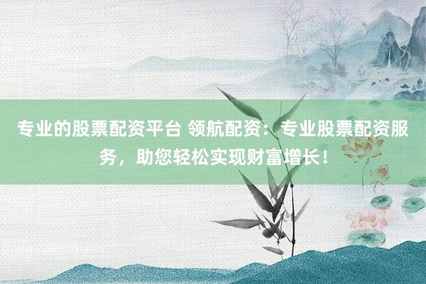 专业的股票配资平台 领航配资：专业股票配资服务，助您轻松实现财富增长！