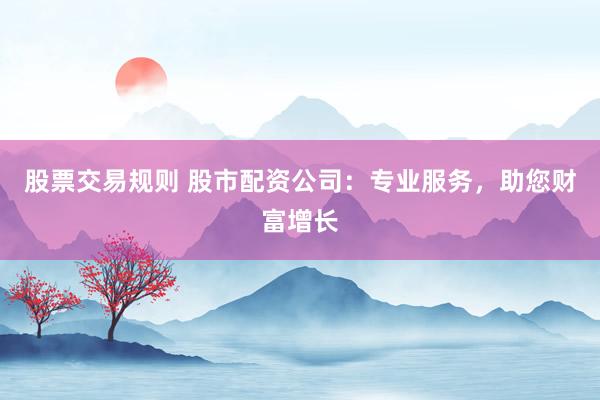 股票交易规则 股市配资公司：专业服务，助您财富增长