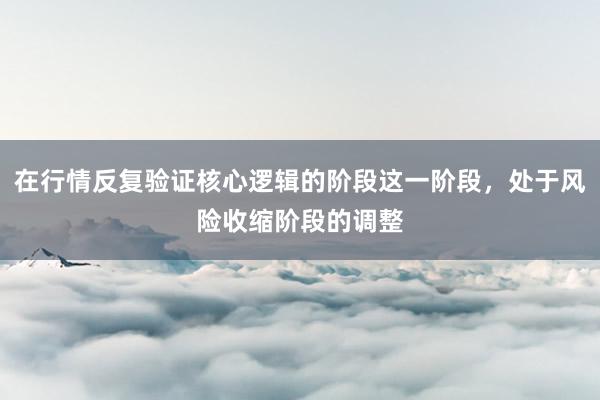 在行情反复验证核心逻辑的阶段这一阶段，处于风险收缩阶段的调整