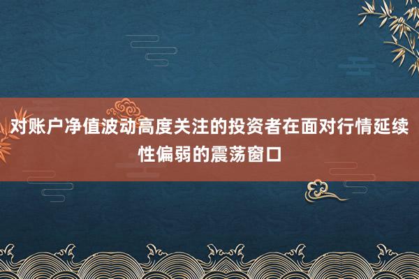 对账户净值波动高度关注的投资者在面对行情延续性偏弱的震荡窗口