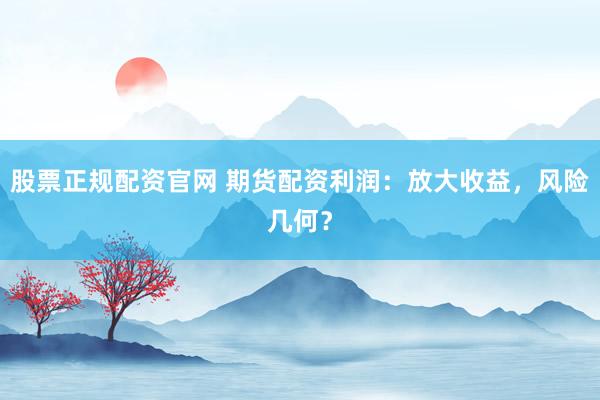 股票正规配资官网 期货配资利润：放大收益，风险几何？