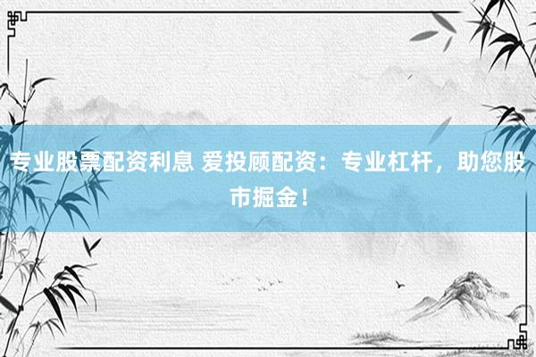 专业股票配资利息 爱投顾配资:专业杠杆,助您股市掘金!