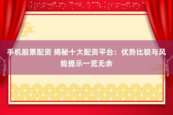 手机股票配资 揭秘十大配资平台:优势比较与风险提示一览无余