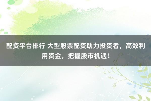 配资平台排行 大型股票配资助力投资者，高效利用资金，把握股市机遇！